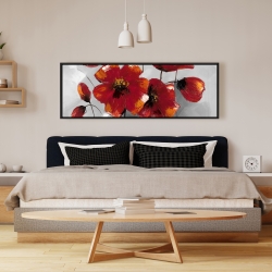 Framed 16 x 48 - Anemone flowers