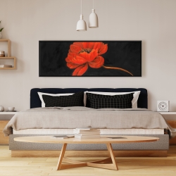 Framed 16 x 48 - Red petal flower