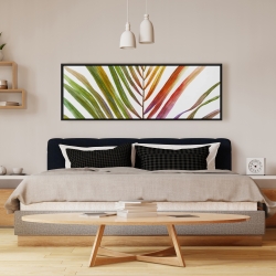 Framed 16 x 48 - Watercolor tropical palm leave
