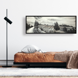 Framed 16 x 48 - Steam engine train