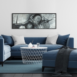 Framed 16 x 48 - Textured wooden logs