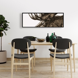 Encadré 16 x 48 - Panache d'orignal sépia