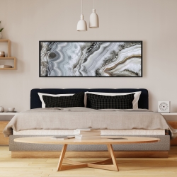 Framed 16 x 48 - Abstract geode