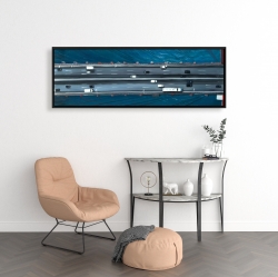 Framed 16 x 48 - Overhead view of traffic on the golden gate