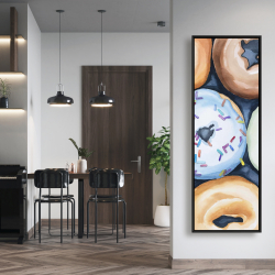 Framed 20 x 60 - Watercolor doughtnuts with icing
