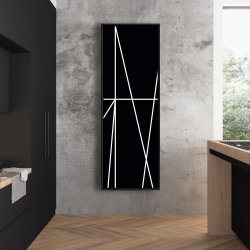 Encadré 20 x 60 - Rayures blanches sur fond noir