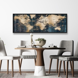 Framed 20 x 60 - Abstract world map