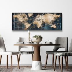 Framed 20 x 60 - Vintage world map