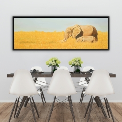 Encadré 20 x 60 - éléphant et son tout petit