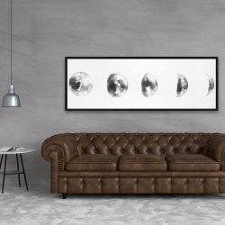 Framed 20 x 60 - Black and white eclipse