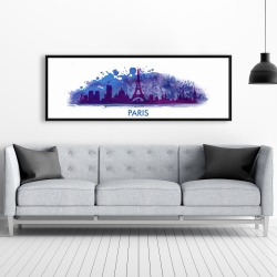 Encadré 20 x 60 - Silhouette en éclats de peinture de paris