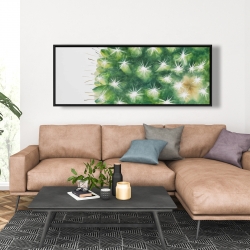 Encadré 20 x 60 - Mini cactus à l'aquarelle