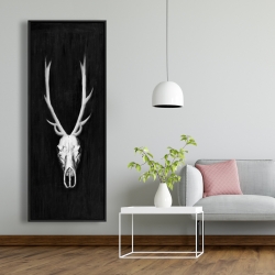 Encadré 20 x 60 - Crâne de chevreuil sur fond noir