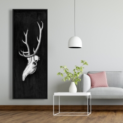 Framed 20 x 60 - Deer skull in the dark