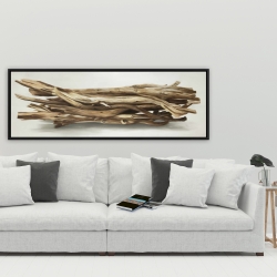 Encadré 20 x 60 - Bois flotté laissé par la mer
