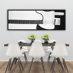 Framed 20 x 60 - Black rock guitar