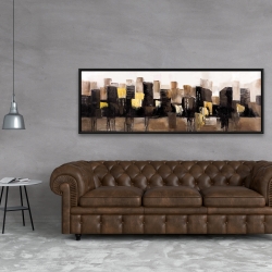 Encadré 20 x 60 - Paysage urbain abstrait en tons terreux