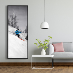 Encadré 20 x 60 - Homme skiant dans la montagne 