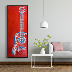Encadré 20 x 60 - Guitare rouge abstraite et moderne