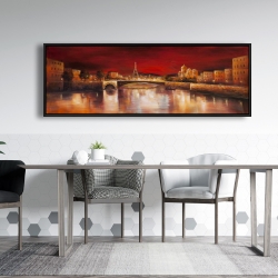 Framed 20 x 60 - Paris by red dawn