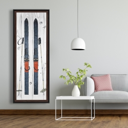 Encadré 20 x 60 - Ski bleu vintage