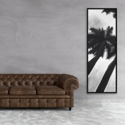 Framed 20 x 60 - Monochrome palm trees