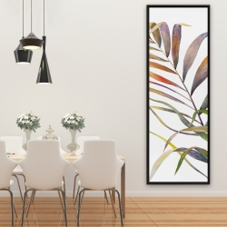 Encadré 20 x 60 - Feuilles de palmiers tropicaux à l'aquarelle