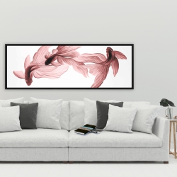 Encadré 20 x 60 - Poissons betta rouge