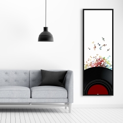 Framed 20 x 60 - Notes escaping from a vinyl record