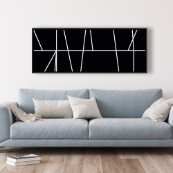 Encadré 20 x 60 - Rayures blanches sur fond noir