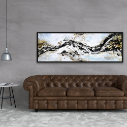Framed 20 x 60 - Abstract and texturized paint splash