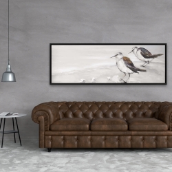 Encadré 20 x 60 - Deux oiseaux bécasseau