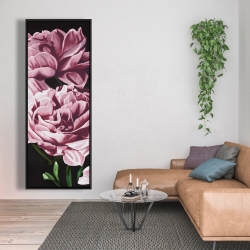 Encadré 20 x 60 - Pivoines roses