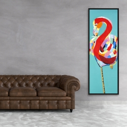 Framed 20 x 60 - Colorful flamingo