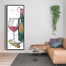 Encadré 20 x 60 - Bouteille de vin rouge