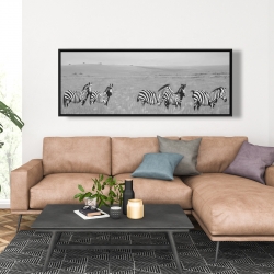Encadré 20 x 60 - Zèbres dans la savane