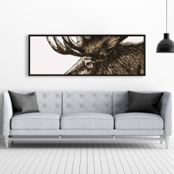 Encadré 20 x 60 - Panache d'orignal sépia