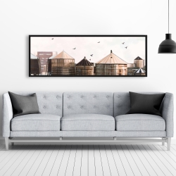 Framed 20 x 60 - Water towers