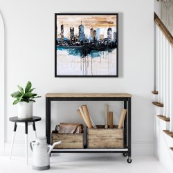 Framed 24 x 24 - Buildings on the horizon