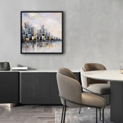 Framed 24 x 24 - Abstract cityscape in the morning