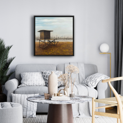 Framed 24 x 24 - Newport beach lifeguard tower