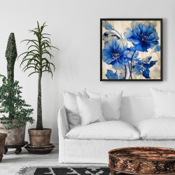 Encadré 24 x 24 - Fleurs bleues
