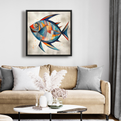 Framed 24 x 24 - Geometric fish