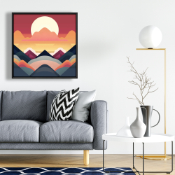 Framed 24 x 24 - Symmetrical mountain