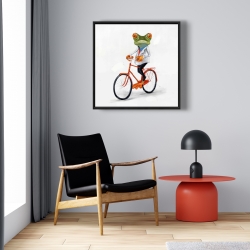 Encadré 24 x 24 - Drole de grenouille à vélo