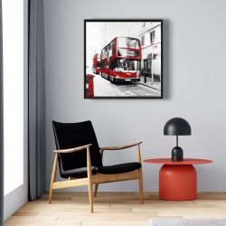 Framed 24 x 24 - Red bus londoner