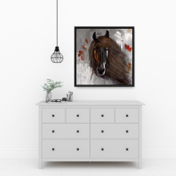 Encadré 24 x 24 - Fier cheval brun