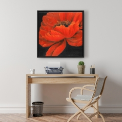 Framed 24 x 24 - Red petal flower