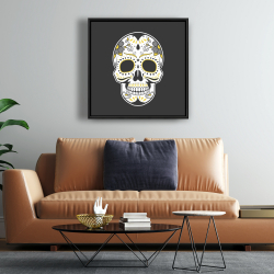 Framed 24 x 24 - Mexican sugar skull art