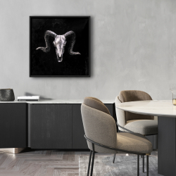 Framed 24 x 24 - Ram skull grunge style